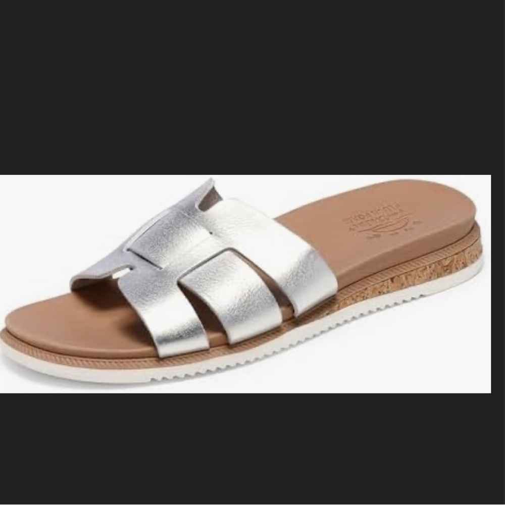 BOBS from Skechers Metallic Silver Slide Sandals - Picture 7 of 8